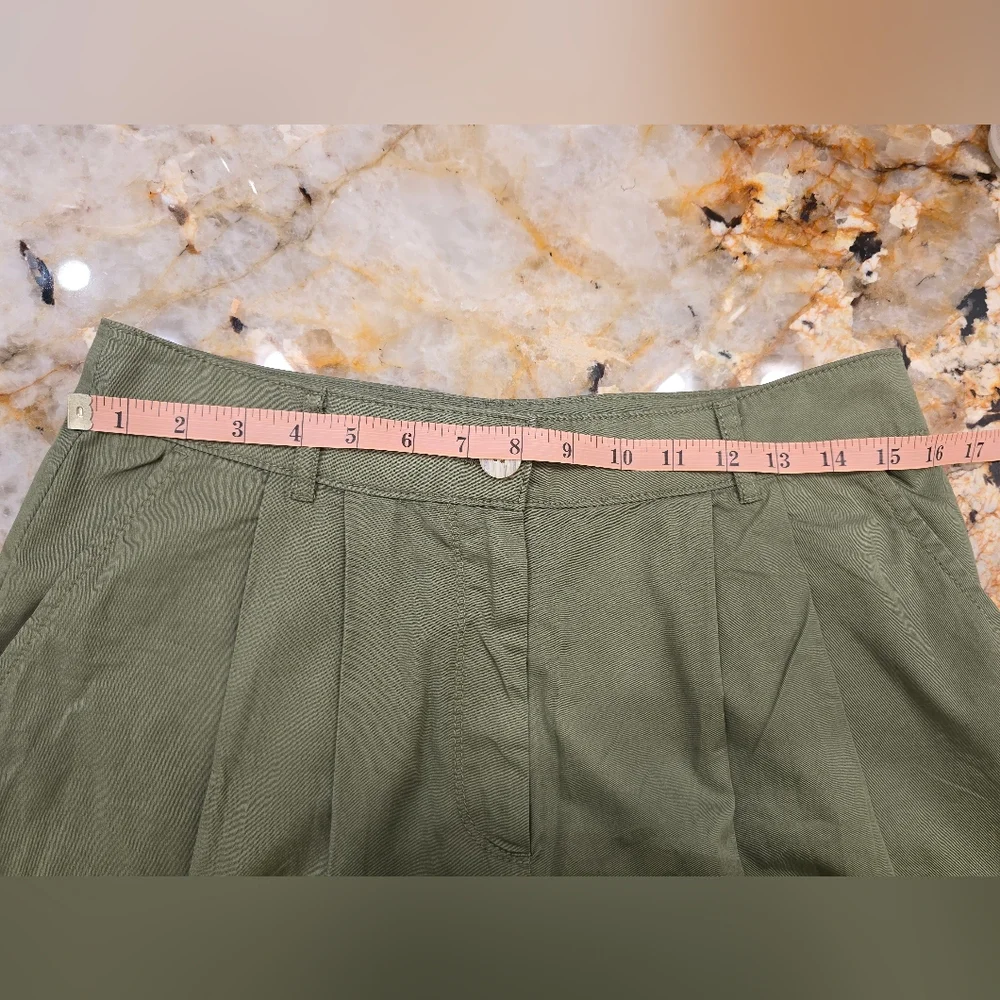 Loft Poplin Wide Leg Pants Green Size 8P - Picture 8 of 9